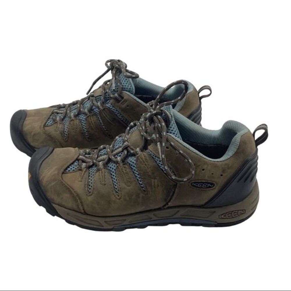 KEEN Waterproof Trail Hiking Shoes Brown Mesh Lace-Up Outdoor Comfort Sneakers